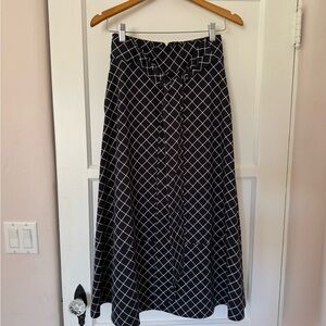 G. Label by Goop. Elegant Navy and White Checkered Skirt, NWT, Size 4